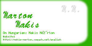 marton makis business card
